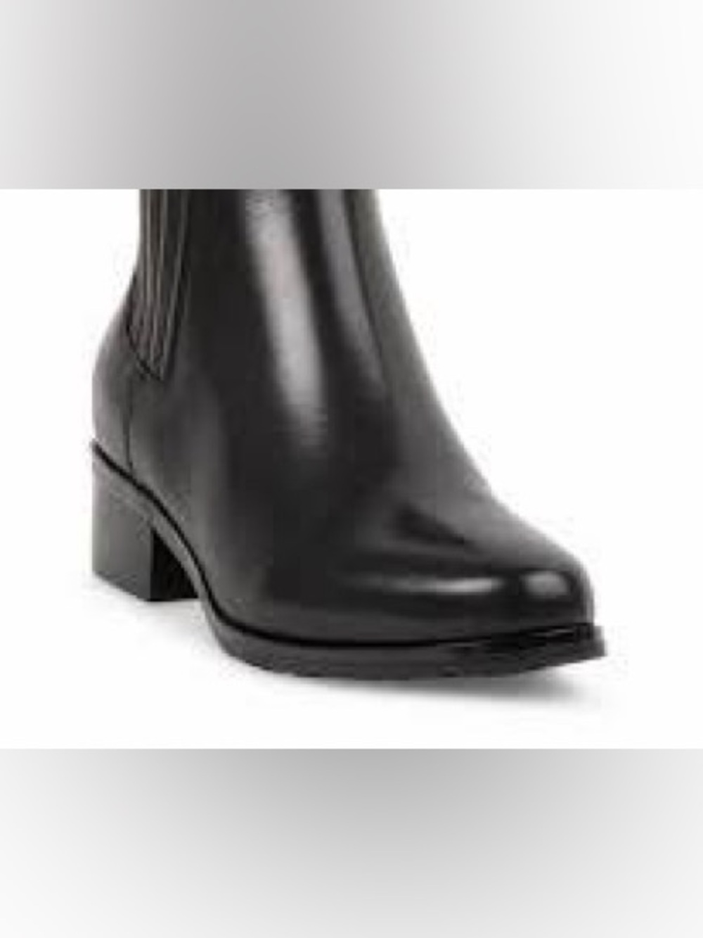 Blondo Black Elvina Leather Chelsea Block Heel Bootie- Waterproof-9.5